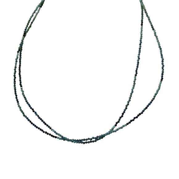 Green Multicolor Faceted Tourmaline Necklace 2 Strand 16” - Picture 4 of 7